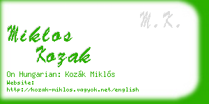miklos kozak business card