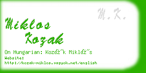 miklos kozak business card